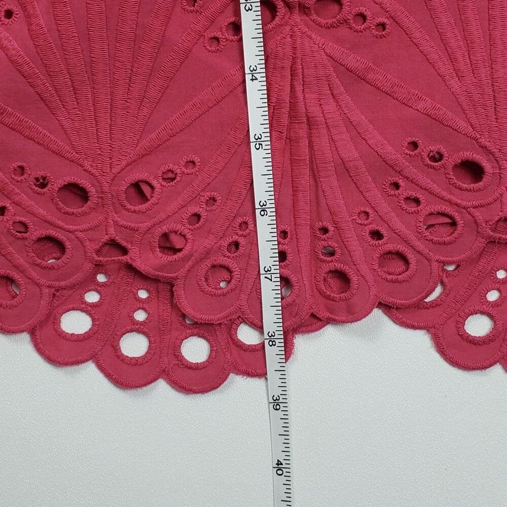Andie Swim The Roatan Midi Dress Women Sz Small Rosette Cotton Eyelet Lace Lined - Picture 8 of 16
